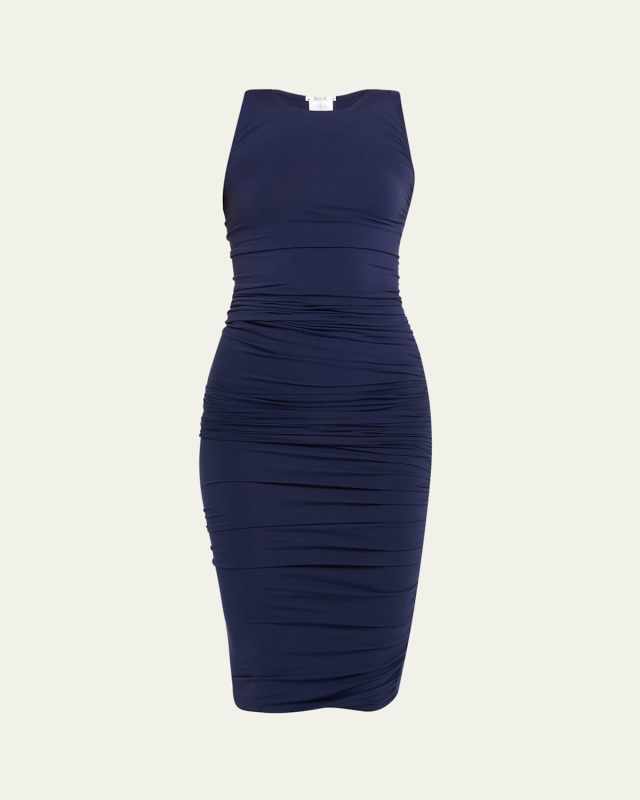 Crescent Ruched Midi Tube Dress